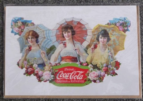 2392-2 € 1,00 coca cola kaart met enveloppe 12x18cm